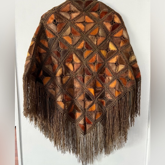 Genuine Leather Vintage Patchwork Shawl - Picture 16 of 16